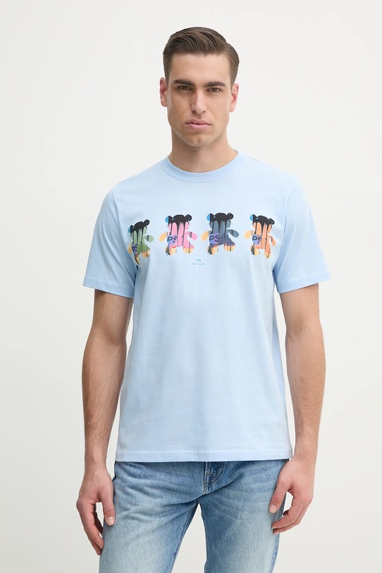 PS Paul Smith t-shirt bawełniany nadruk niebieski M2R.011R.PP5131