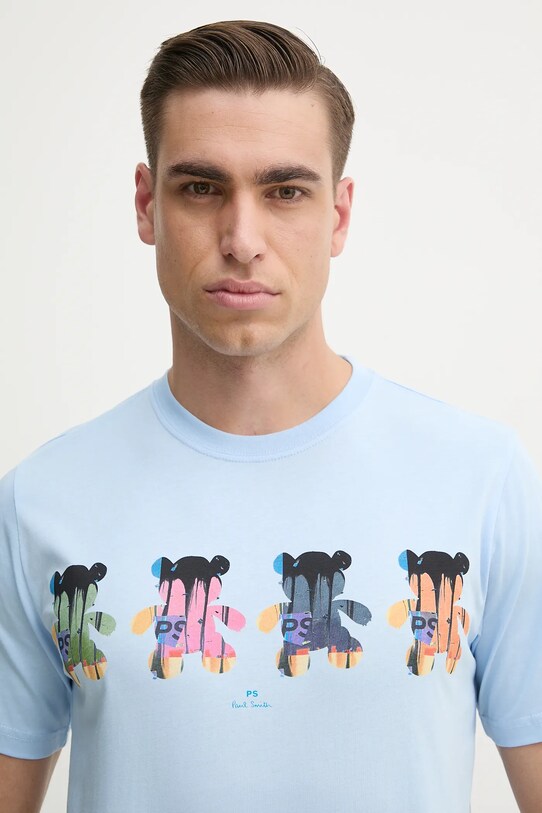 PS Paul Smith tricou din bumbac albastru M2R.011R.PP5131