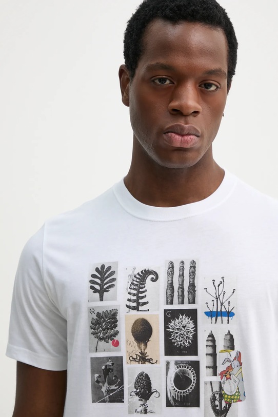 Bavlněné tričko PS Paul Smith bílá M2R.011R.PP5135