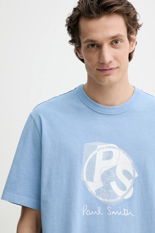 PS Paul Smith tricou din bumbac albastru M2R.204Z.PP4817