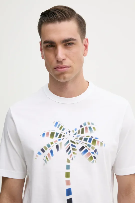 Βαμβακερό μπλουζάκι PS Paul Smith λευκό M2R.220X.PP5073