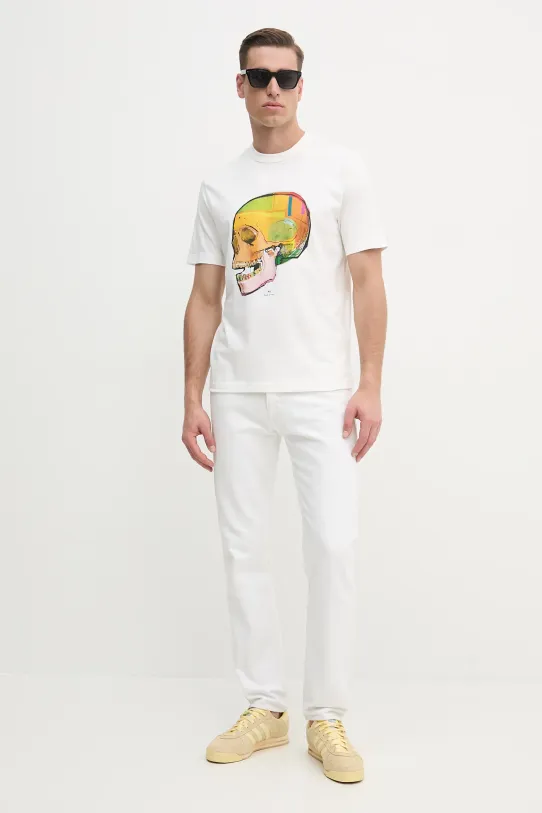 Βαμβακερό μπλουζάκι PS Paul Smith M2R.220X.PP5119 λευκό SS25