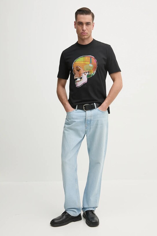 PS Paul Smith tricou din bumbac M2R.220X.PP5119 negru SS25
