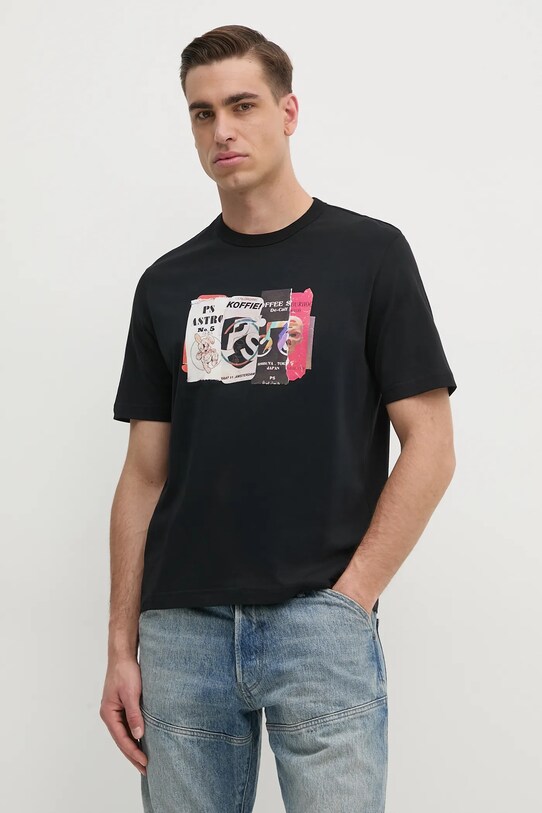 PS Paul Smith tricou din bumbac print negru M2R.220X.PP5122