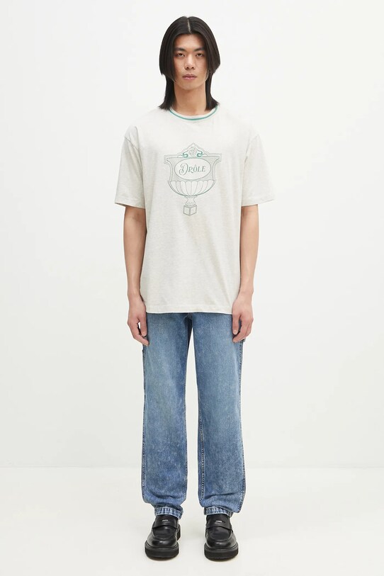Drôle de Monsieur tricou din bumbac Le T-Shirt Drule Cup G.TS234.CO165.GY gri