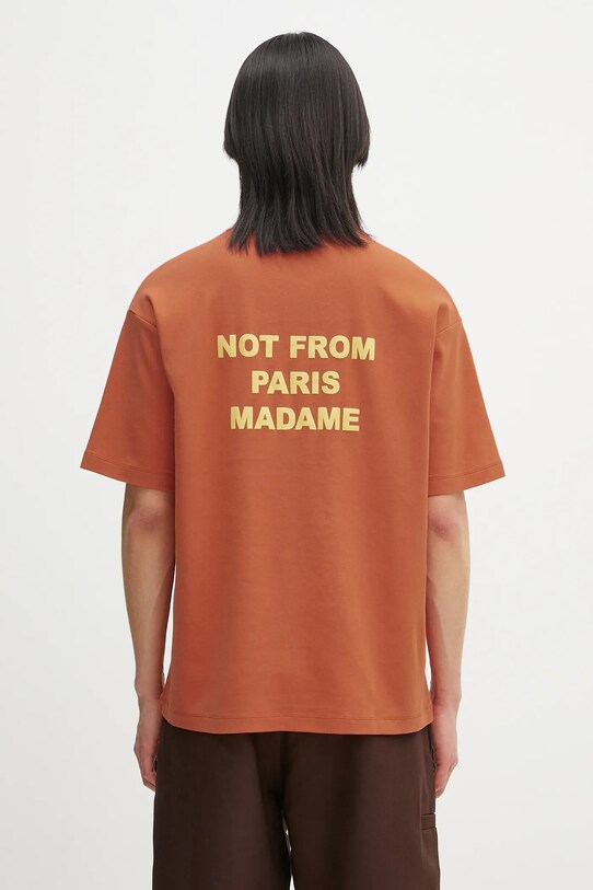 Abbigliamento Drôle de Monsieur t-shirt in cotone Le T-Shirt Slogan G.TS203.CO002.RT arancione