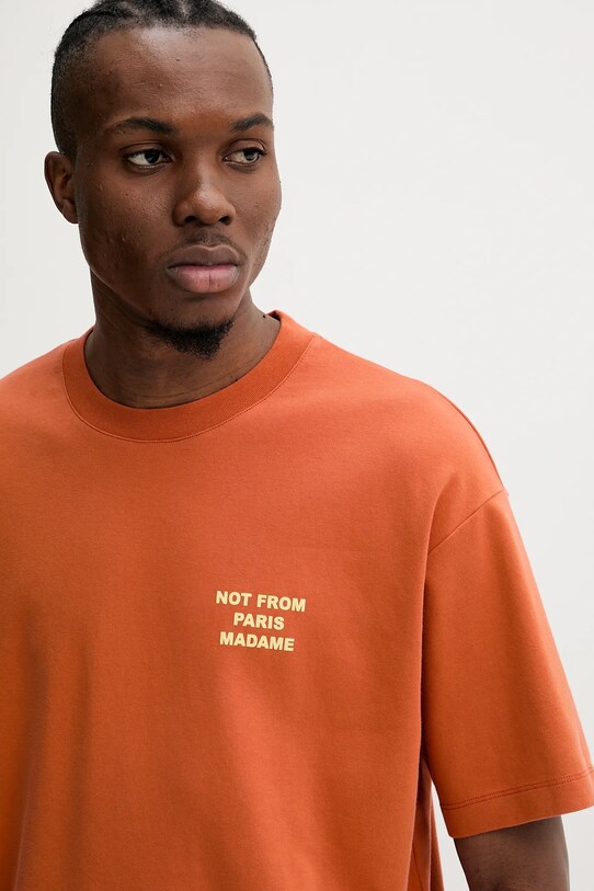 Drôle de Monsieur pamut póló Le T-Shirt Slogan narancssárga G.TS203.CO002.RT