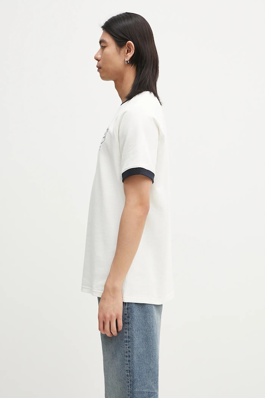 Бавовняна футболка Drôle de Monsieur Le T-Shirt Pique Drule Cup G.TS251.CO162.OW білий SS25