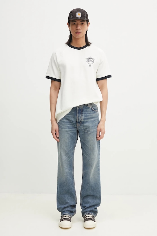 Бавовняна футболка Drôle de Monsieur Le T-Shirt Pique Drule Cup G.TS251.CO162.OW білий