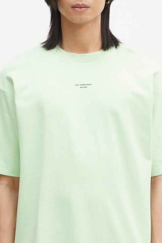 Drôle de Monsieur t-shirt bawełniany Le T-Shirt Slogan Classique zielony G.TS202.CO002.LGN