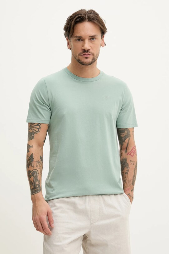 Bavlnené tričko Hollister Co. zelená KI324.5145.300