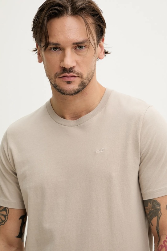 Hollister Co. tricou din bumbac bej KI324.5145.400