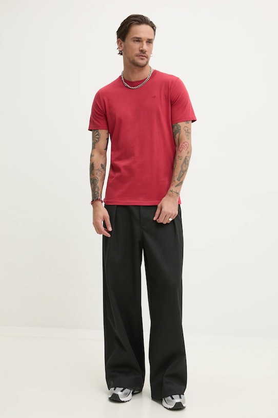 Hollister Co. t-shirt bawełniany KI324.5148.510 czerwony SS25