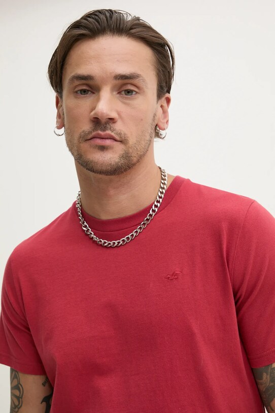 Hollister Co. t-shirt in cotone rosso KI324.5148.510