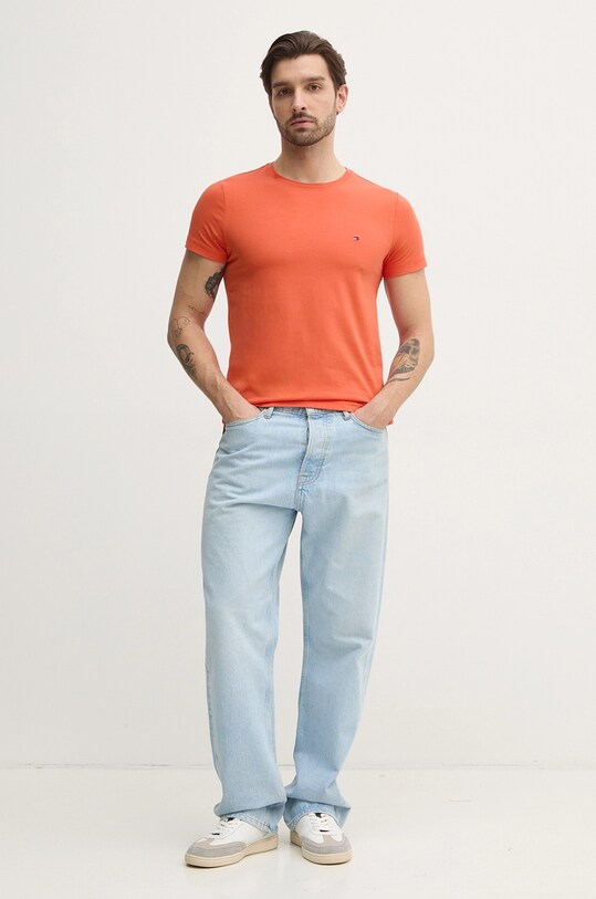 Tommy Hilfiger tricou MW0MW10800. portocaliu SS25