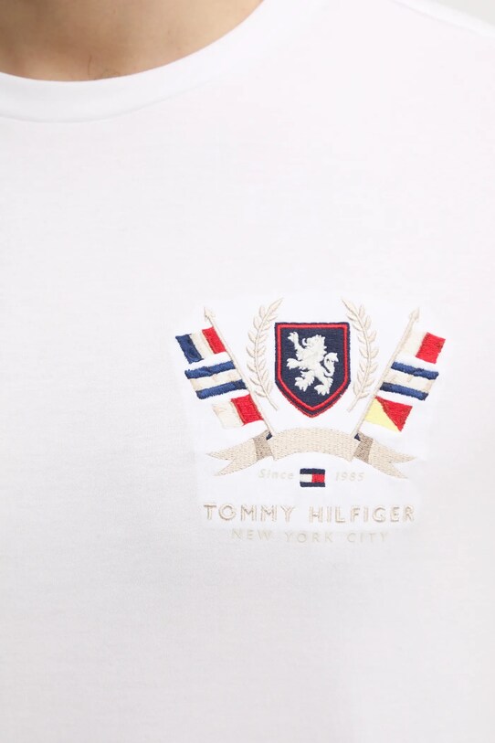 Tommy Hilfiger pamut póló MW0MW38612 fehér
