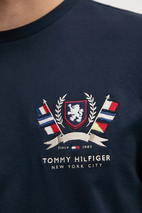 Бавовняна футболка Tommy Hilfiger MW0MW38612 темно-синій