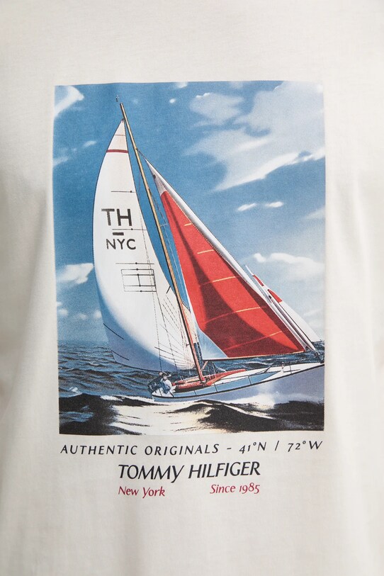 Tommy Hilfiger tricou din bumbac MW0MW38615 bej