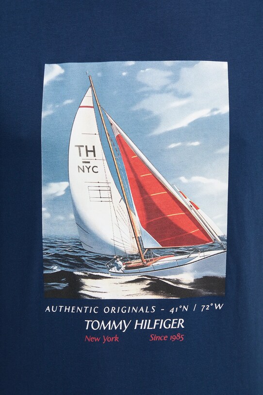 Бавовняна футболка Tommy Hilfiger MW0MW38615 темно-синій