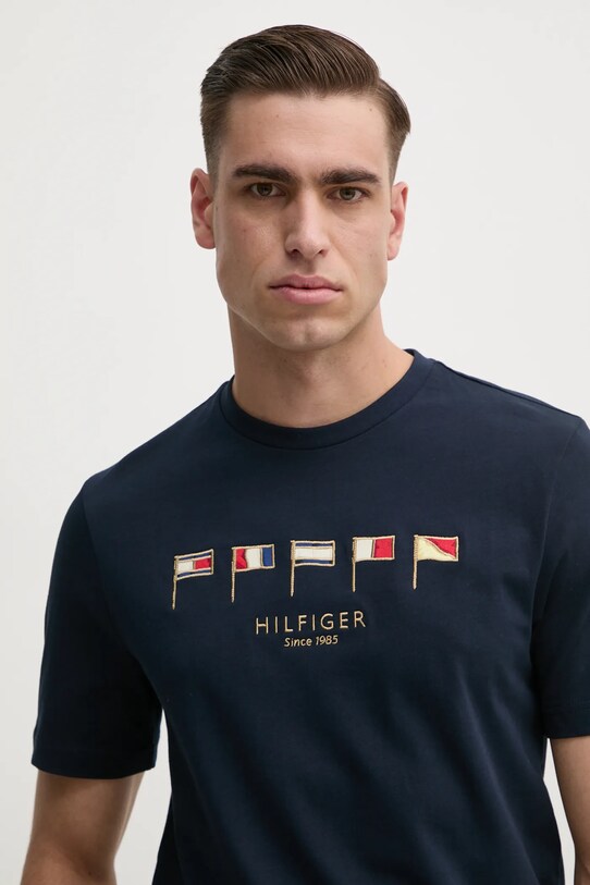 Tommy Hilfiger tricou din bumbac bleumarin MW0MW38616