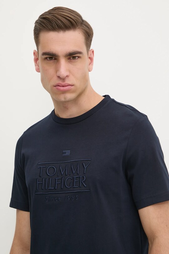 Pamučna majica Tommy Hilfiger mornarsko plava MW0MW38620