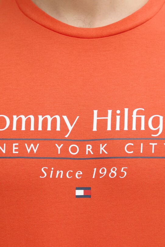 Tommy Hilfiger t-shirt bawełniany MW0MW38621 pomarańczowy
