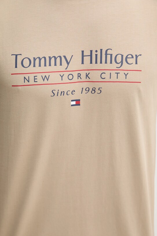 Tommy Hilfiger tricou din bumbac MW0MW38621 bej