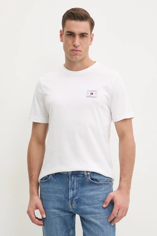 Бавовняна футболка Tommy Hilfiger бавовна білий MW0MW38622