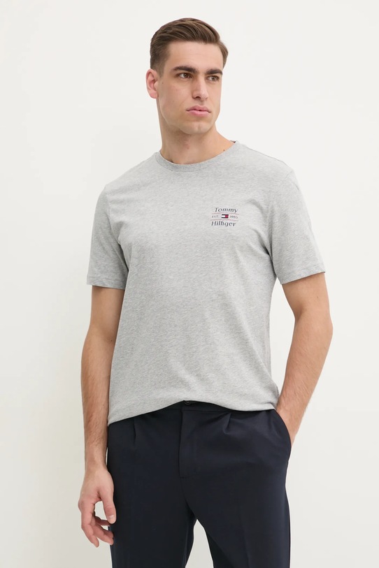 Bavlněné tričko Tommy Hilfiger šedá MW0MW38622