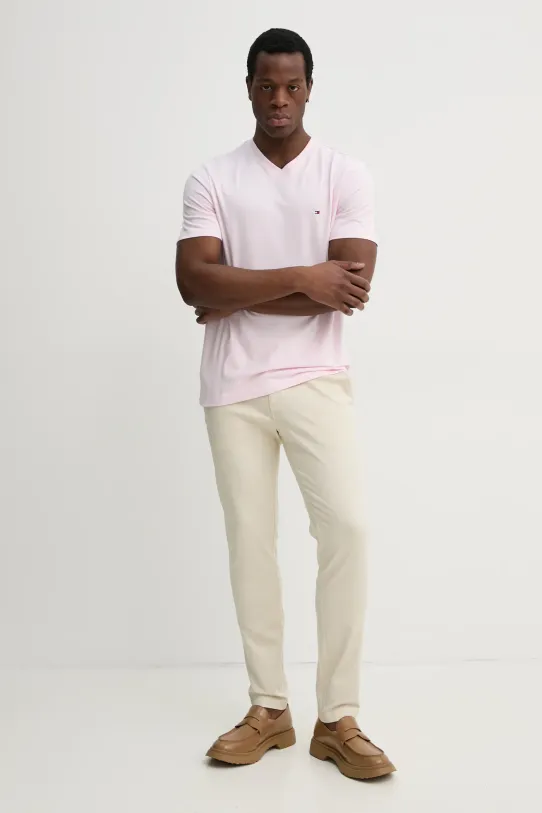 Tommy Hilfiger tricou din bumbac MW0MW39249 roz AW25