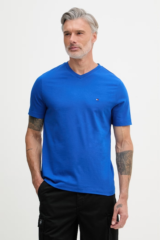 Tommy Hilfiger t-shirt da uomo in cotone blu MW0MW39249