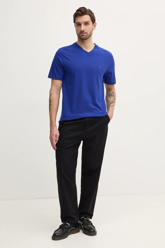 Tommy Hilfiger t-shirt bawełniany MW0MW39249 niebieski SS25