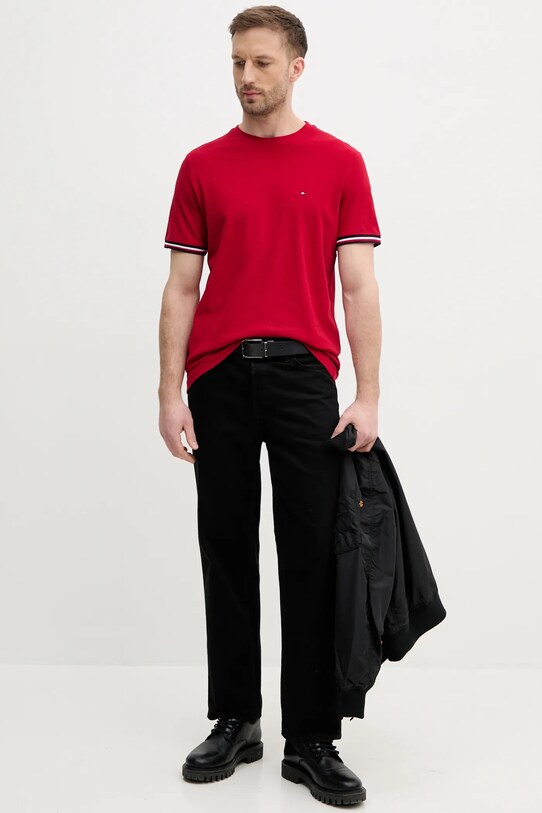 Бавовняна футболка Tommy Hilfiger MW0MW38630 червоний SS25
