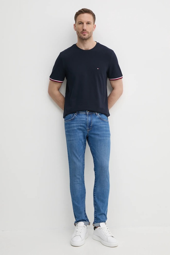 Tommy Hilfiger t-shirt bawełniany MW0MW38630 granatowy SS25