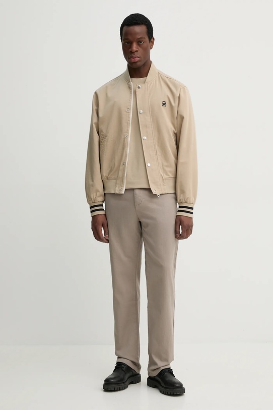 Tommy Hilfiger t-shirt bawełniany MW0MW38630 beżowy SS25