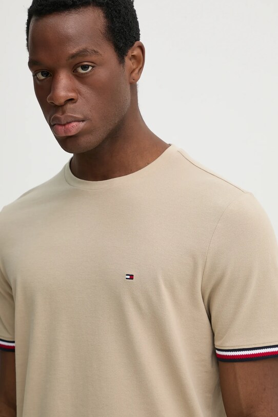 Tommy Hilfiger t-shirt bawełniany beżowy MW0MW38630