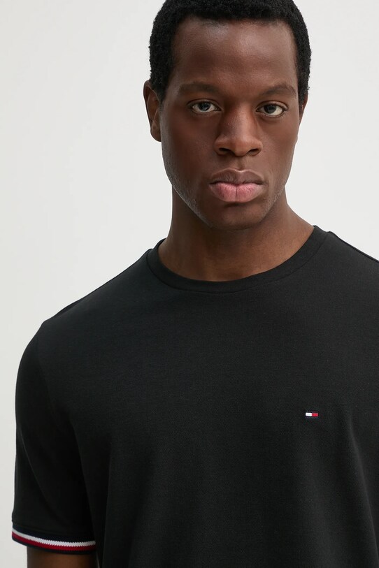 Tommy Hilfiger tricou din bumbac negru MW0MW38630