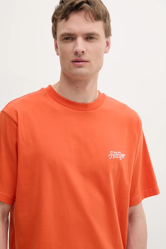 Oblečení Bavlněné tričko Tommy Hilfiger MW0MW38643 oranžová