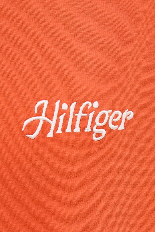 Памучна тениска Tommy Hilfiger оранжев MW0MW38643