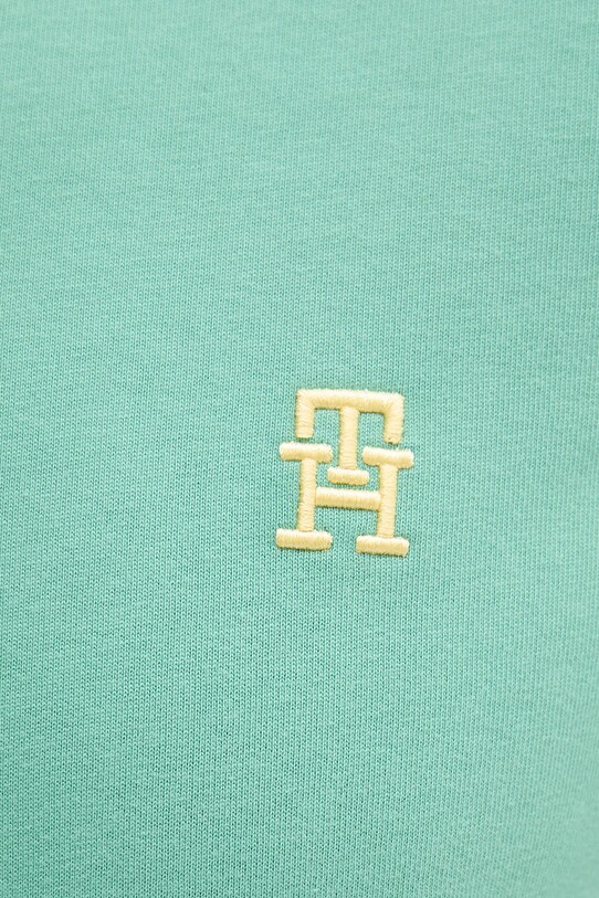 Bombažna kratka majica Tommy Hilfiger zelena MW0MW39256