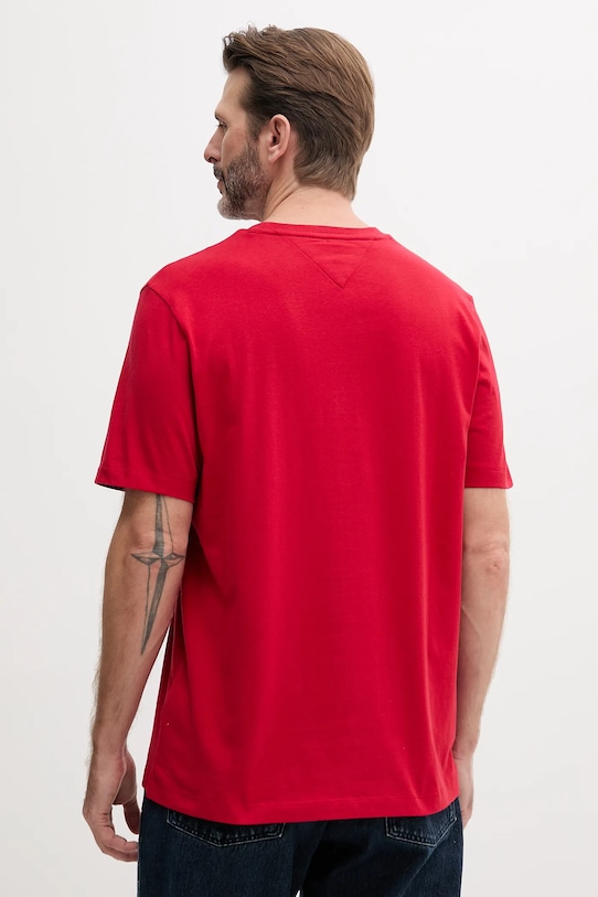 Tommy Hilfiger t-shirt bawełniany MW0MW39995 czerwony AW25
