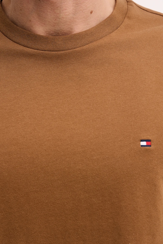 Tommy Hilfiger t-shirt bawełniany MW0MW39995 brązowy