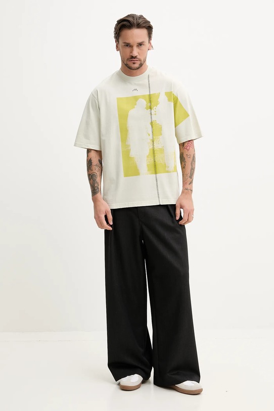 Памучна тениска A-COLD-WALL* ACWMTS214 бежов SS25