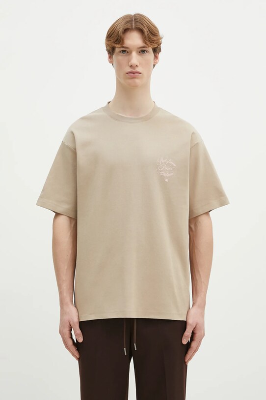 Бавовняна футболка Drôle de Monsieur Le T-Shirt Slogan Vignes бавовна бежевий F.TS226.CO002.BG