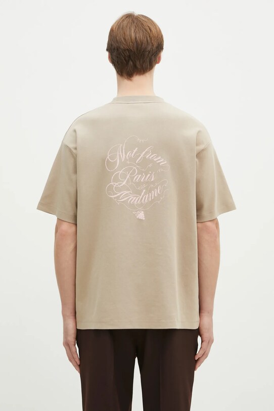 Îmbrăcăminte Drôle de Monsieur tricou din bumbac Le T-Shirt Slogan Vignes F.TS226.CO002.BG bej