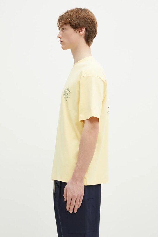Bavlněné tričko Drôle de Monsieur Le T-Shirt Slogan Vignes F.TS226.CO002.BAN žlutá SS25