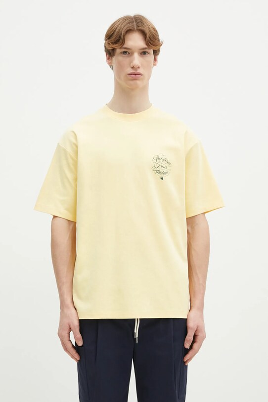Oblečení Bavlněné tričko Drôle de Monsieur Le T-Shirt Slogan Vignes F.TS226.CO002.BAN žlutá