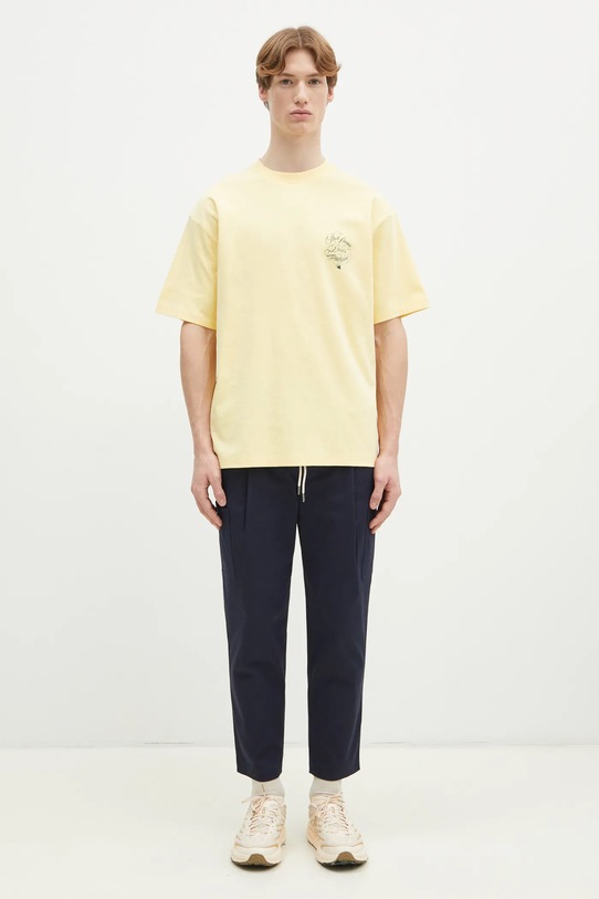 Бавовняна футболка Drôle de Monsieur Le T-Shirt Slogan Vignes F.TS226.CO002.BAN жовтий