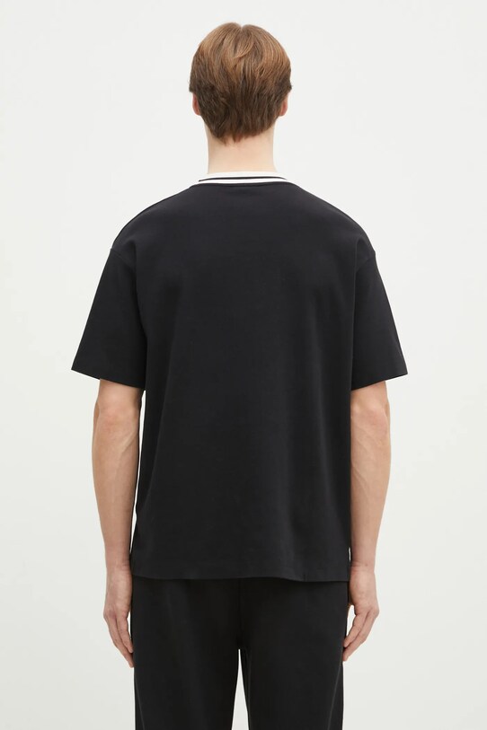 Îmbrăcăminte Drôle de Monsieur tricou din bumbac Le T-Shirt Slogan Sport F.TS189.CO002.BL negru