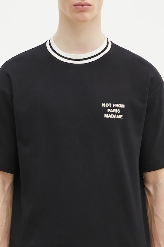 Drôle de Monsieur t-shirt bawełniany Le T-Shirt Slogan Sport czarny F.TS189.CO002.BL